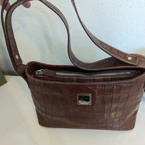Rare Made in Italy Croc embossed DOONEY and Bourke convertible handbag - Picture 6 of 12